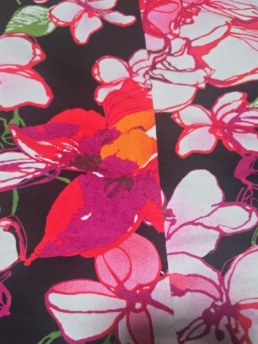 Victor Costa Black Floral-Print Jacket with Pink and Green Accents - Picture 6 of 10